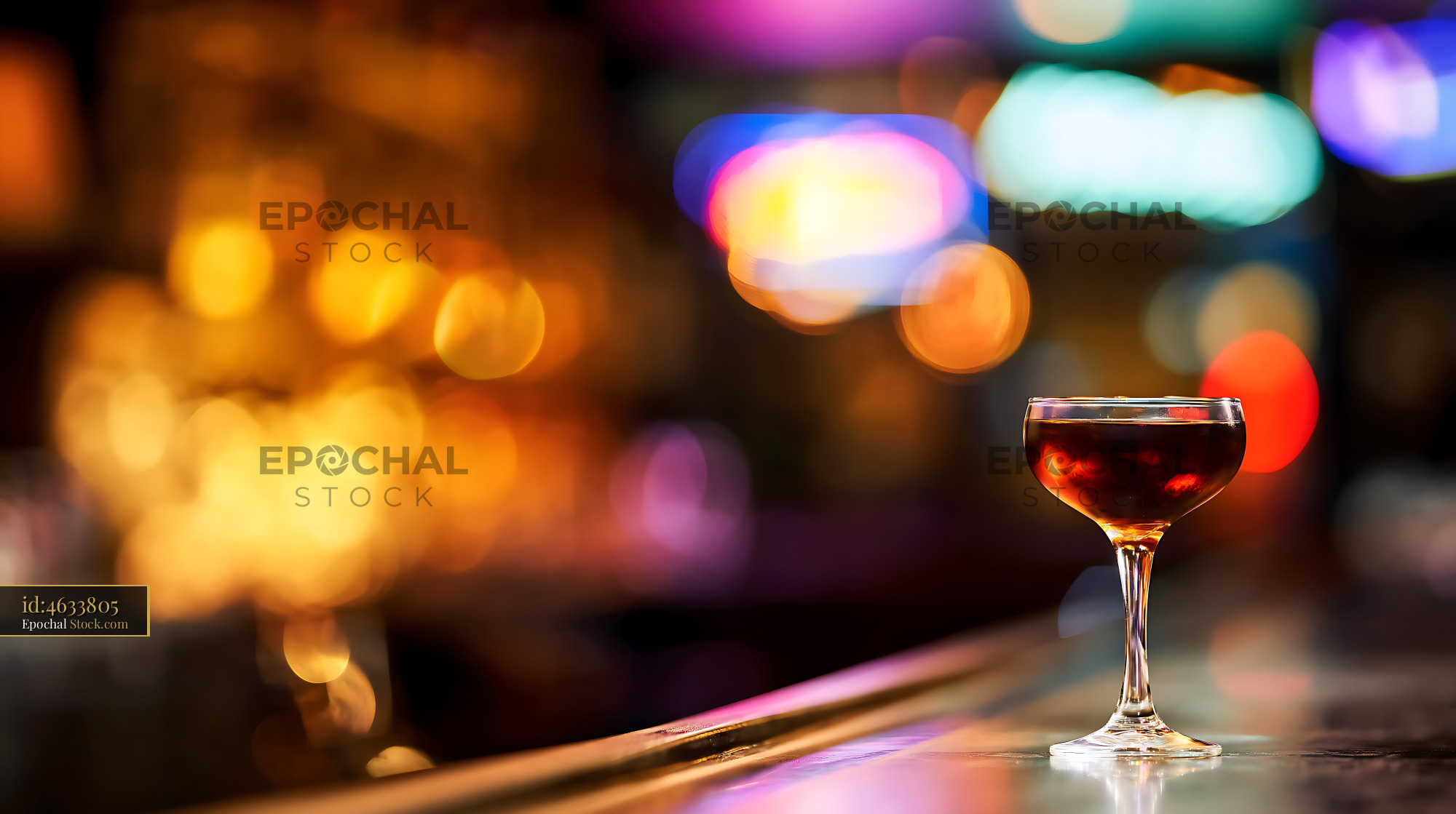 Bushwick Cocktail Under Moody Bar Lights - stock photo