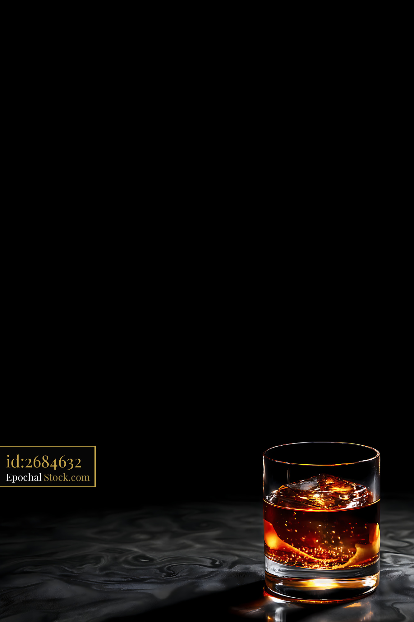 Saratoga Cocktail with Ice on Dark Background - stock photo