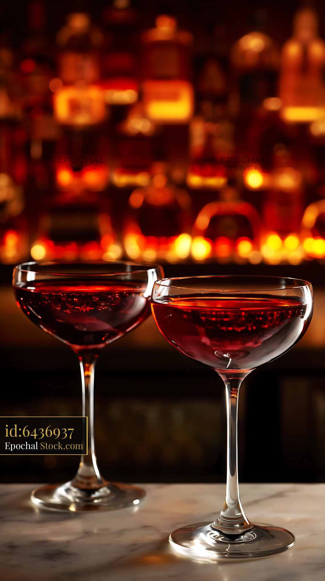 Bushwick Cocktails in Upscale Bar Ambiance - stock photo