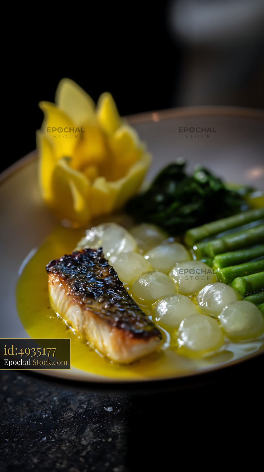 Kapurung Soup [Adobe ] Modern Fish and Vegetable Plating - stock photo