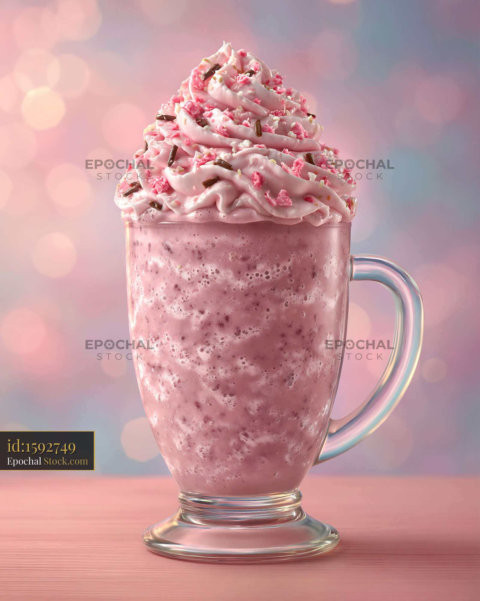 Plum wine cream milkshake in a glass cup with whipped topping - stock photo