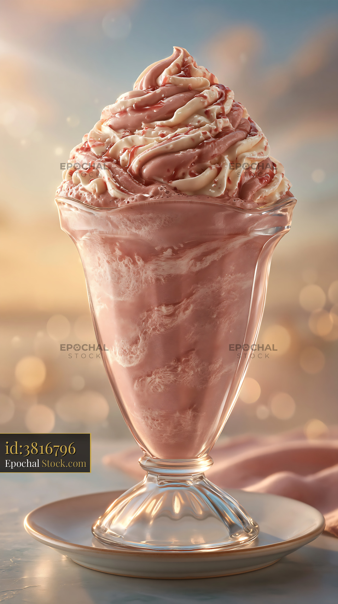 Plum wine cream milkshake in a glass cup - stock photo